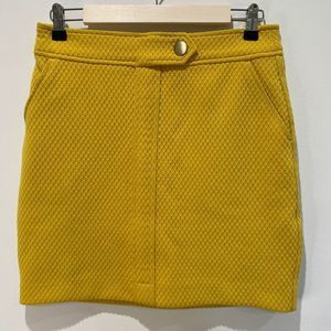 BANANA REPUBLIC yellow gold lined mini skirt - 4